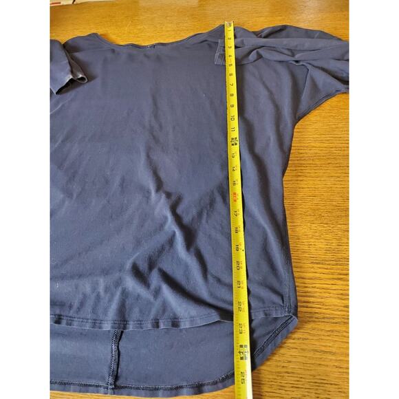 Lululemon 6 Love Scoop Neck Top Long Sleeve Blue Pima Cotton Dolman Womens - Picture 10 of 11
